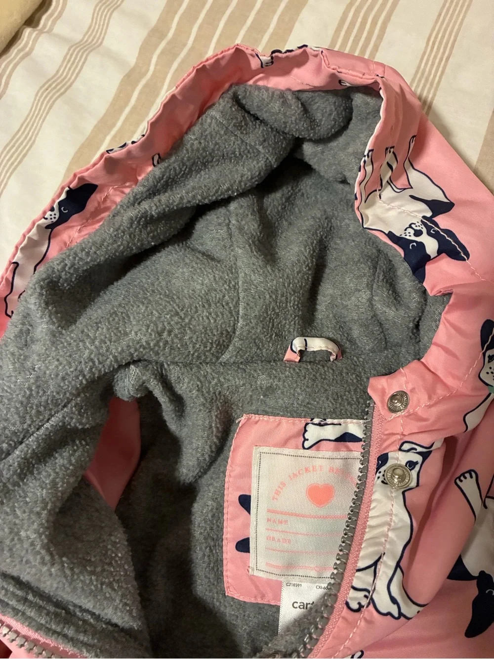 Carter's Pink Hooded Raincoat with Dog Print